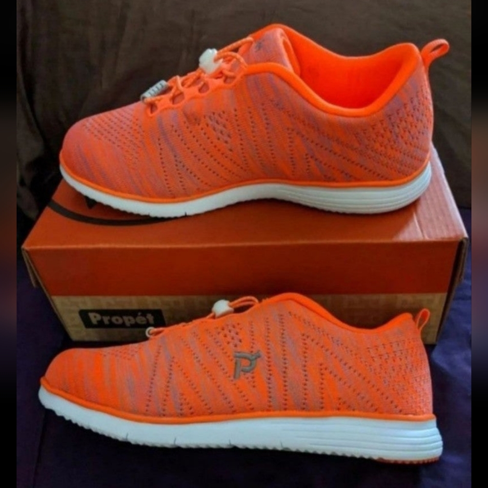 Propet TravelFit Walking Sneaker Orange & Pink Size 9W